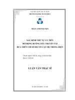 Xác định thứ tự ưu tiên mở rộng đường dây truyền tải dựa trên chỉ số độ tin cậy hệ thống điện  