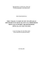Thực trạng và một số yếu tố liên quan đến hành vi sử dụng ma túy của nhóm bệnh nhân tại cơ sở điều trị methadone đống đa, hà nội năm 2018 
