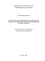 Tăng huyết áp và một số yếu tố liên quan ở người cao tuổi tại xã hữu hòa, huyện thanh trì, hà nội, năm 2019 