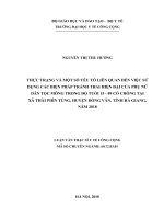 Thực trạng và một số yếu tố liên quan đến việc sử dụng các biện pháp tránh thai hiện đại của phụ nữ dân tộc mông trong độ tuổi 15 49 có chồng tại xã thài phìn tủng, huyện đồng văn, tỉnh hà giang 