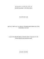 Quản lý nhân lực tại trung tâm kiểm soát bệnh tật tỉnh ninh bình năm 2019 