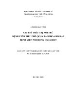 Chi phí điều trị nội trú bệnh viêm tiểu phế quản tại khoa hô hấp bệnh viện nhi đồng 1 năm 2019 