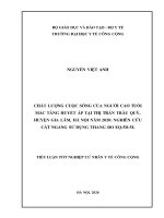 Chất lượng cuộc sống của người cao tuổi mắc tăng huyết áp tại thị trấn trâu quỳ, huyện gia lâm, hà nội năm 2020 nghiên cứu cắt ngang sử dụng thang đo EQ 5d 5l 