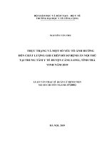 Thực trạng và một số yếu tố ảnh hưởng đến chất lượng ghi chép hồ sơ bệnh án nội trú tại trung tâm y tế huyện càng long, tỉnh trà vinh năm 2019 