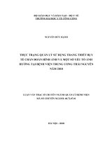 Thực trạng quản lý sử dụng trang thiết bị y tế chẩn đoán hình ảnh và một số yếu tố ảnh hưởng tại bệnh viện trung ương thái nguyên năm 2018 