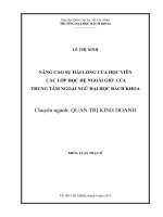 Nâng cao sự hài lòng của học viên các lớp hệ ngoài giờ của trung tâm ngoại ngữ đại học bách khoa  