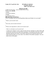 Đề cương ôn tập HK1 môn Tiếng Anh 7 năm 2020-2021 - Trường THCS Nguyễn Đức Cảnh (Chương trình thí điểm)