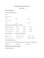 Đề kiểm tra cuối tuần Toán 3 kì 1 tuần 1
