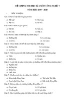 Đề cương ôn tập HK2 môn Công nghệ 7 năm 2019-2020 - Trường THCS Thăng Long