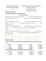 Đề thi học sinh giỏi tiếng anh lớp 9 cấp huyện