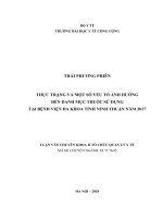 Thực trạng và một số yếu tố ảnh hưởng đến danh mục thuốc sử dụng tại bệnh viện đa khoa tỉnh ninh thuận năm 2017 