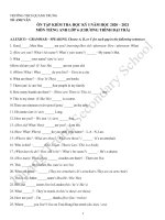 Đề cương ôn tập HK1 môn Tiếng Anh 6 chương trình đại trà năm 2020-2021 - Trường THCS Quang Trung (Đà Lạt)