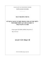 Sử dụng mạng xã hội trong chia sẻ tri thức  tích hợp tiếp cận vốn xã hội và nhận dạng xã hội  