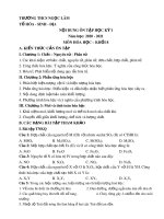 Đề cương ôn tập HK1 môn Hóa học 8 năm 2020-2021 - Trường THCS Ngọc Lâm