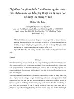 Nghiên cứu giảm thiểu ô nhiễm từ nguồn nước thải chăn nuôi lợn bằng kỹ thuật xử lý sinh học kết hợp lọc màng vi lọc