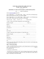 Mẫu hợp đồng ủy thác chi trả dịch vụ môi trường rừng