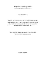 Thực trạng an toàn thực phẩm và một số yếu tố liên quan đến kiến thức   thực hành về an toàn thực phẩm của người chế biến tại các bếp ăn tập thể khu công nghiệp tỉnh tiền giang năm 2018 