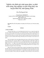 Nghiên cứu đánh giá cảnh quan phục vụ phát  triển nông, lâm nghiệp và nuôi trồng thủy sản  huyện Đầm Hà, tỉnh Quảng Ninh