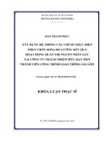 Xây dựng hệ thống các chỉ số thực hiện then chốt (kpis) đo lường kết quả hoạt động quản trị nguồn nhân lực tại công ty trách nhiệm hữu hạn một thành viên công trình giao thông sài gòn  