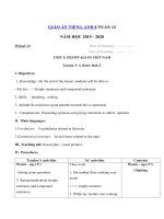 Tải Giáo án tiếng Anh lớp 8 Tuần 12 sách mới - Giáo án điện tử môn tiếng Anh 8 theo tuần