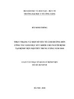 Thực trạng và một số yếu tố ảnh hưởng đến công tác giáo dục sức khỏe cho người bệnh tại bệnh viện nội tiết trung ương năm 2018 