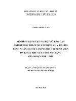Mô hình bệnh tật và một số rào cản ảnh hưởng tới cung cấp dịch vụ y tế cho bệnh người campuchia tại bệnh viện đa khoa khu vực tỉnh an giang giai đoạn 2018 2019 