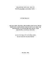 Kết quả điều trị thay thế nghiện chất dạng thuốc phiện bằng methadone ở bệnh nhân đang điều trị methadone tại thành phố nha trang, tỉnh khánh hòa giai đoạn 2014  2018 