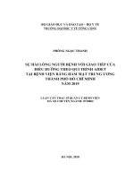 Sự hài lòng người bệnh với giao tiếp của điều dưỡng theo quy trình AIDET tại bệnh viện răng hàm mặt trung ương TP  hồ chí minh năm 2019 