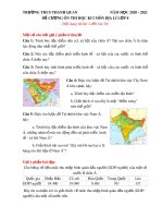 Đề cương ôn tập HK1 môn Địa lí 8 năm 2020-2021 - Trường THCS Thanh Quan