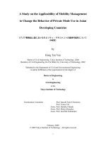 A study on the applicability of mobility management to change the behavior of private mode use in asian developing countries  