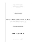 Áp dụng lý thuyết lean nhằm giảm lãng phí tại công ty tnhh dệt kim minh anh  