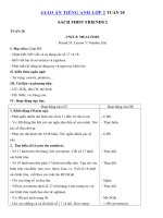 Tải Giáo án Tiếng Anh lớp 2 Tuần 28 sách First Friends 2 - Giáo án môn tiếng Anh lớp 2 theo tuần