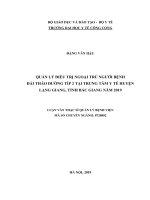 Quản lý người bệnh điều trị ngoại trú đái tháo đường type 2 tại trung tâm y tế huyện lạng giang, tỉnh bắc giang năm 2019 