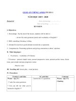 Tải Giáo án tiếng Anh lớp 8 Tuần 1 sách mới - Giáo án điện tử môn tiếng Anh 8 theo tuần