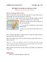 Đề cương ôn tập HK1 môn Địa lí 7 năm 2020-2021 - Trường THCS Thanh Quan