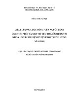 Chất lượng cuộc sống của người bệnh ung thư phổi và một số yếu tố liên quan tại khoa ung bướu, bệnh viện phổi trung ương năm 2018 