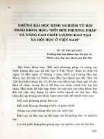 Những bài học kinh nghiệm từ hội thảo khoa học: “đổi mới phương pháp và nâng cao chất lượng đào tạo Xã hội học ở Việt Nam