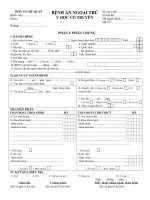 Mẫu bệnh án ngoại trú y học cổ truyền 2019