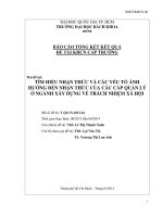 Tìm hiểu nhận thức và các yếu tố ảnh hưởng đến nhận thức của các cấp quản lý ở ngành xây dựng về trách nhiệm xã hội  báo cáo tổng kết kết quả đề tài khcn cấp trường  msđt t qlcn 2013 64  