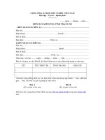 Mẫu biên bản kiểm tra tình trạng xe