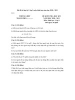 Đề thi học kì 1 Sinh 9 năm học 2020 – 2021