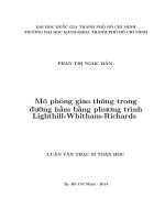 Mô phỏng giao thông trong đường hầm bằng phương trình lighthill whitham richards  