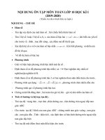 Nội dung ôn tập Học kỳ I năm học 2019-2020 môn Toán 3 khối