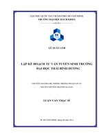 Lập kế hoạch tư vấn tuyển sinh trường đại học thái bình dương  