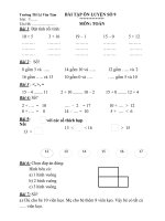 T3 – Đề ôn tập môn Toán – Tiếng Việt khối lớp 1 – Lần 6