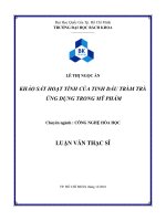 Khảo sát hoạt tính của tinh dầu tràm trà ứng dụng trong mỹ phẩm  