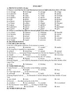 NỘI DUNG ÔN TẬP TIẾNG ANH 7