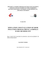 Simulation and evaluation of odor pollution from da phuoc landfills in ho chi minh city   masters thesis   major  sciences and management of the environment 