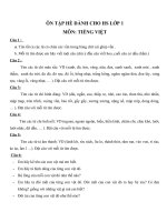 Tài liệu ôn hè lớp 1 lên 2 môn Tiếng Việt