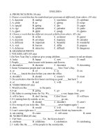 NỘI DUNG ÔN TẬP TIẾNG ANH 6